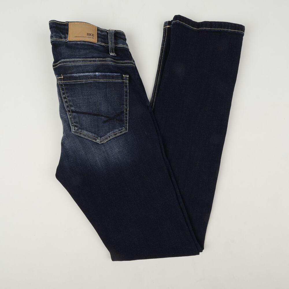 BKE Denim Womens 25x32 Payton Universal Fit Mid-Rise Straight Dark Wash Jeans